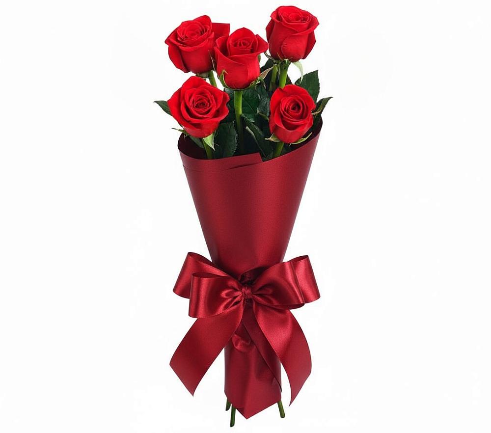 Букет 5 Красных роз Эдлесс Лав в Кореновске