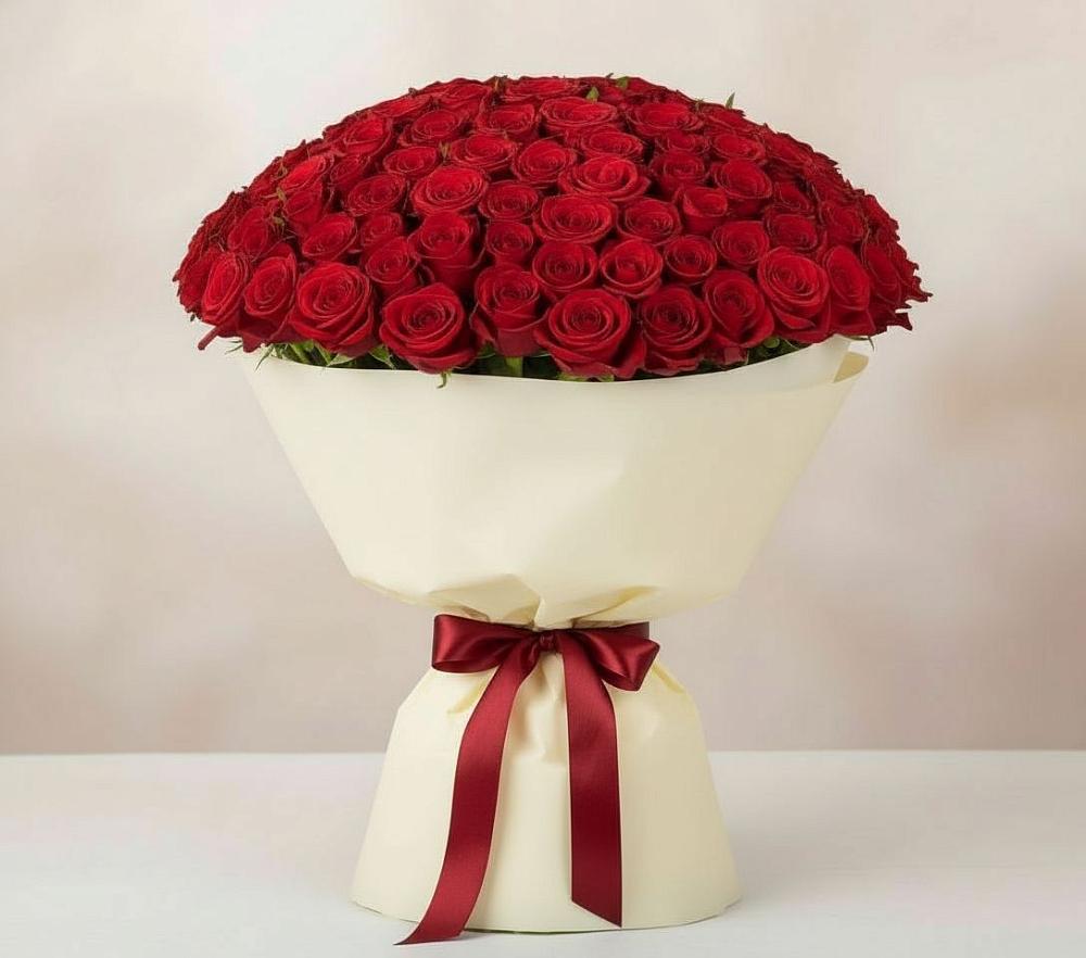 Букет 101 Красная роза Милано в Кореновске