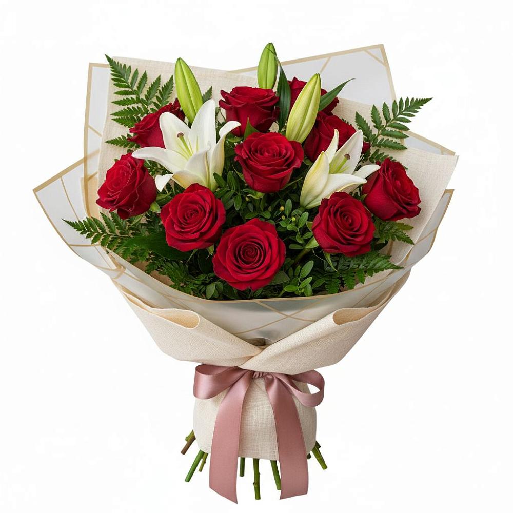 Букет цветов из: Лилии и Розы в Кореновске