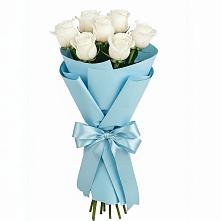 Букет 7 белых роз Проуд в Кореновске