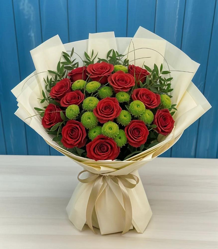 Букет цветов из: Розы и Хризантемы в Кореновске