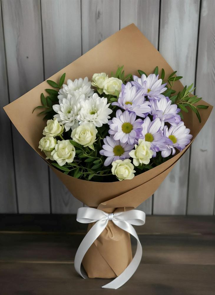 Букет цветов из: Хризантемы и Розы в Кореновске